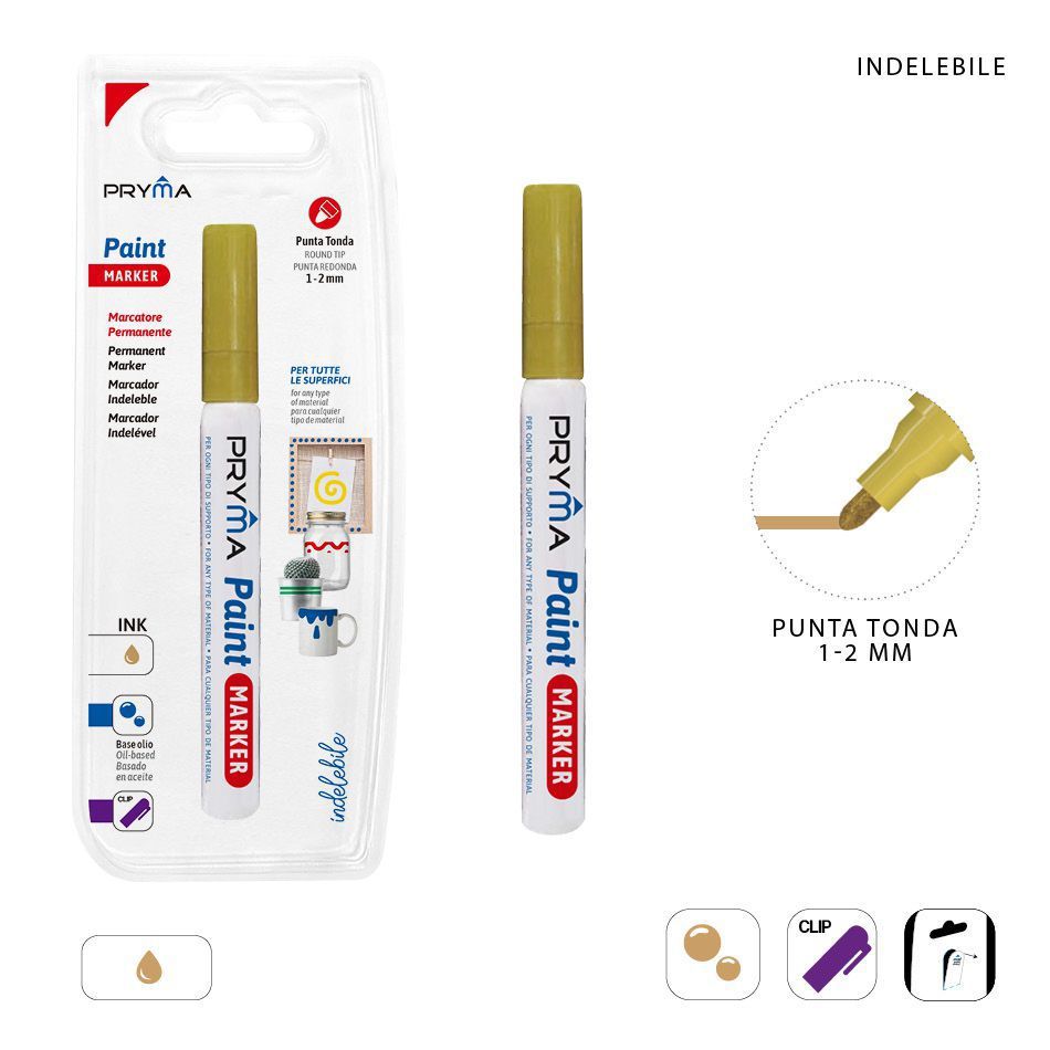 Rotulador redondo de pintura oro 2mm