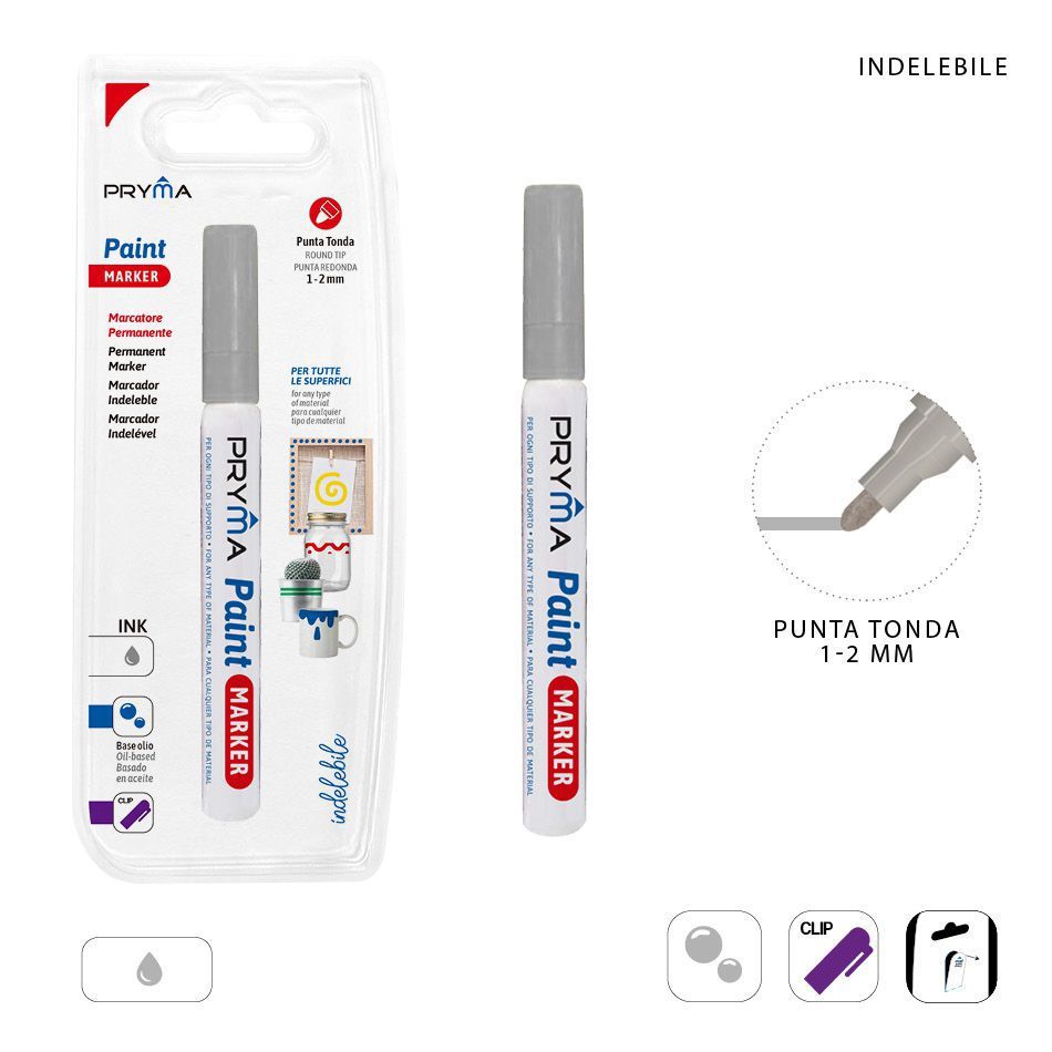 Ratolador redondo de pintura 2mm plata - Herramientas de escritura