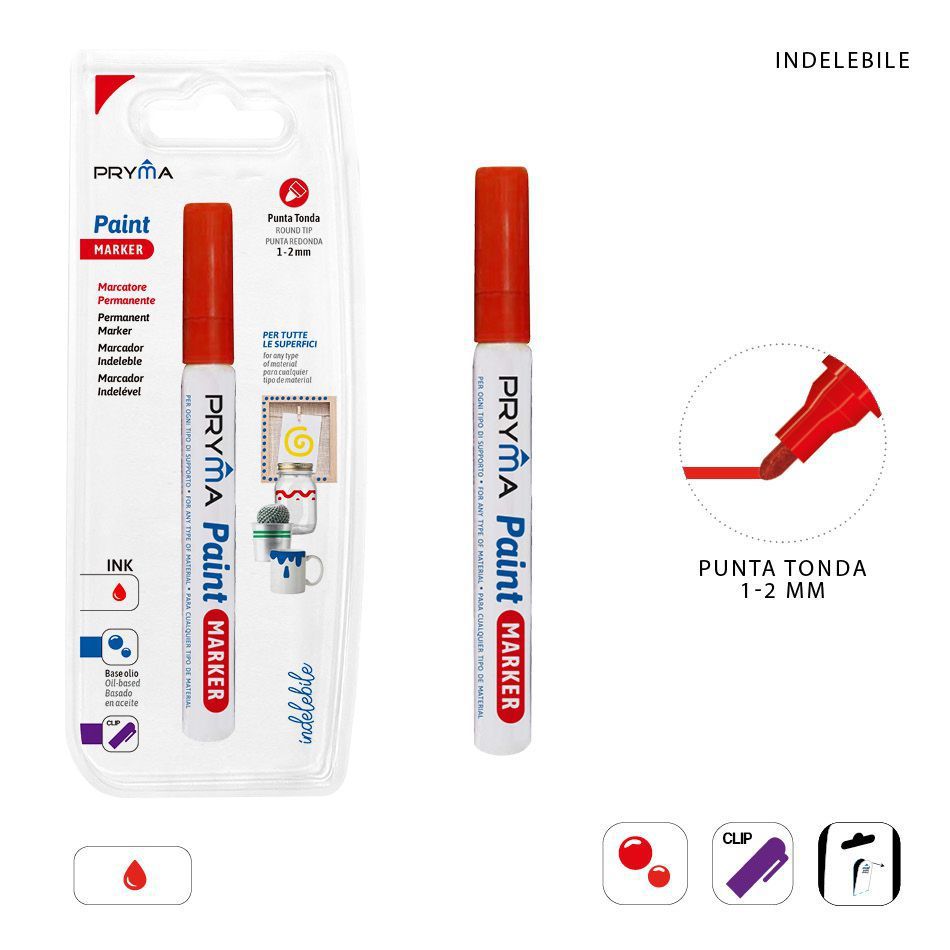 Ratolador redondo de pintura 2mm rojo - Herramientas de escritura