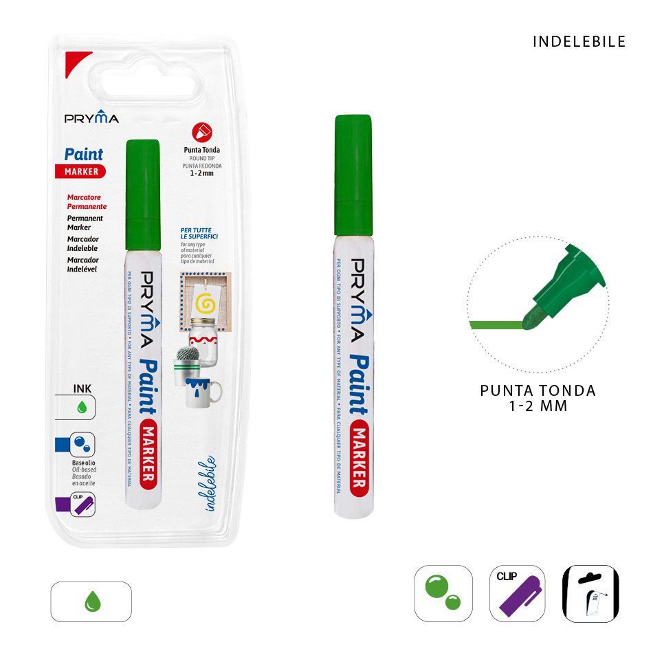 Rotulador de pintura redondo 2mm verde para manualidades