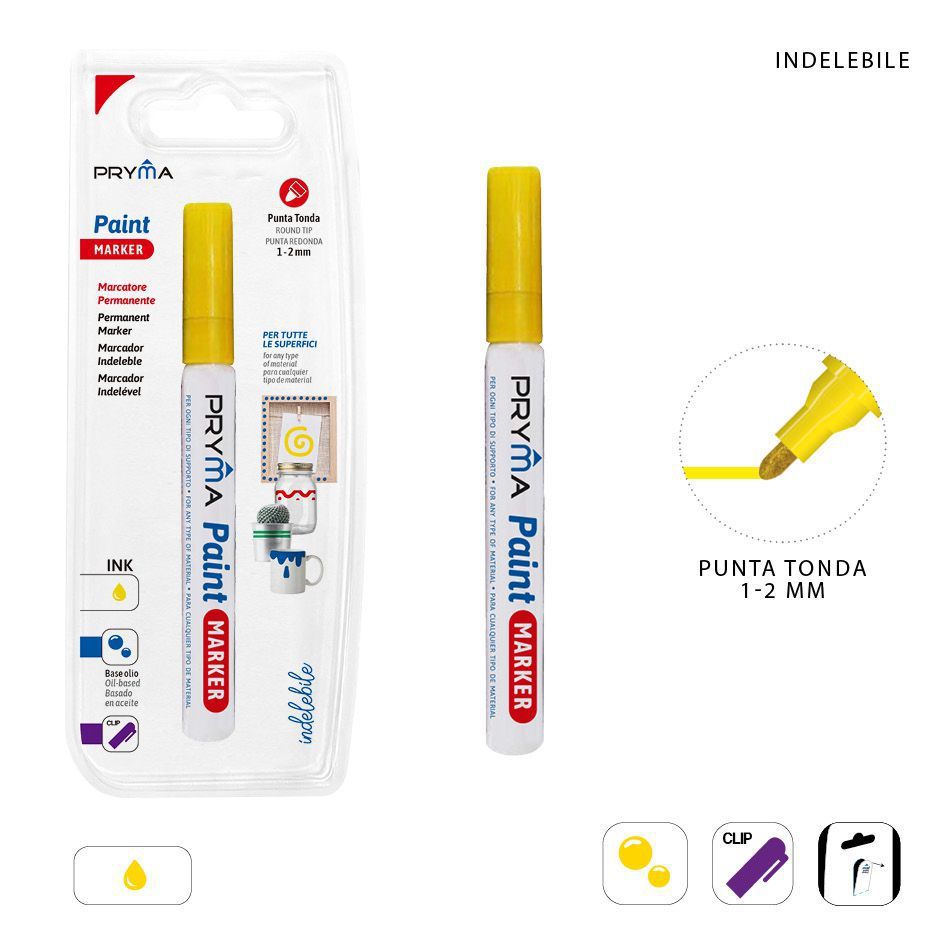 Rotulador de pintura redondo 2mm amarillo