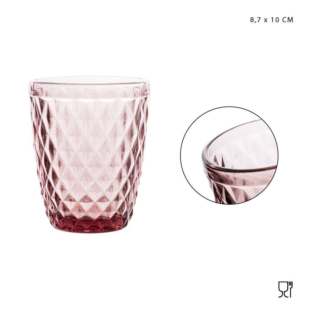 Vaso de cristal púrpura con relieve 300ml