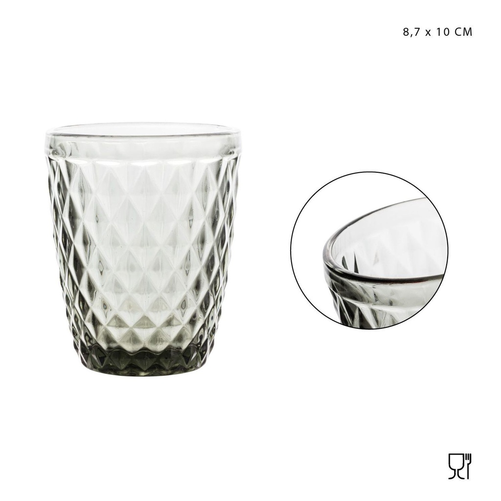 Vaso gris con relieve 300ml