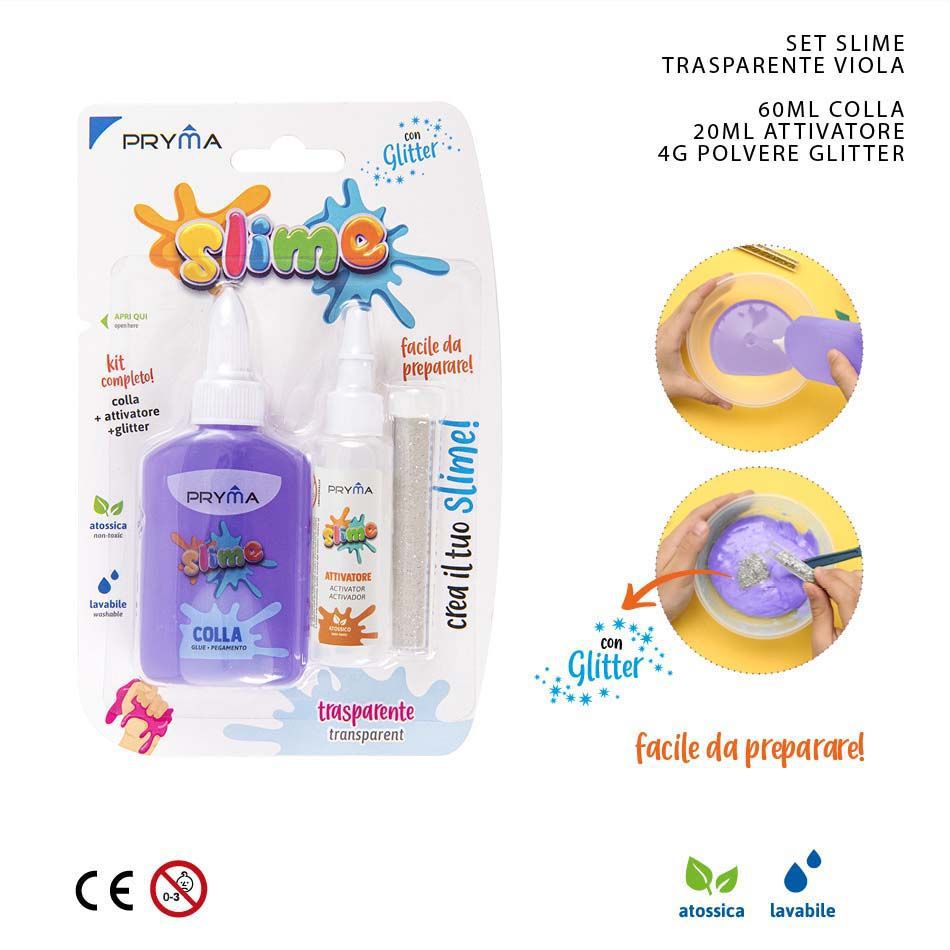 Juego de slime 60ml violeta transparente para manualidades