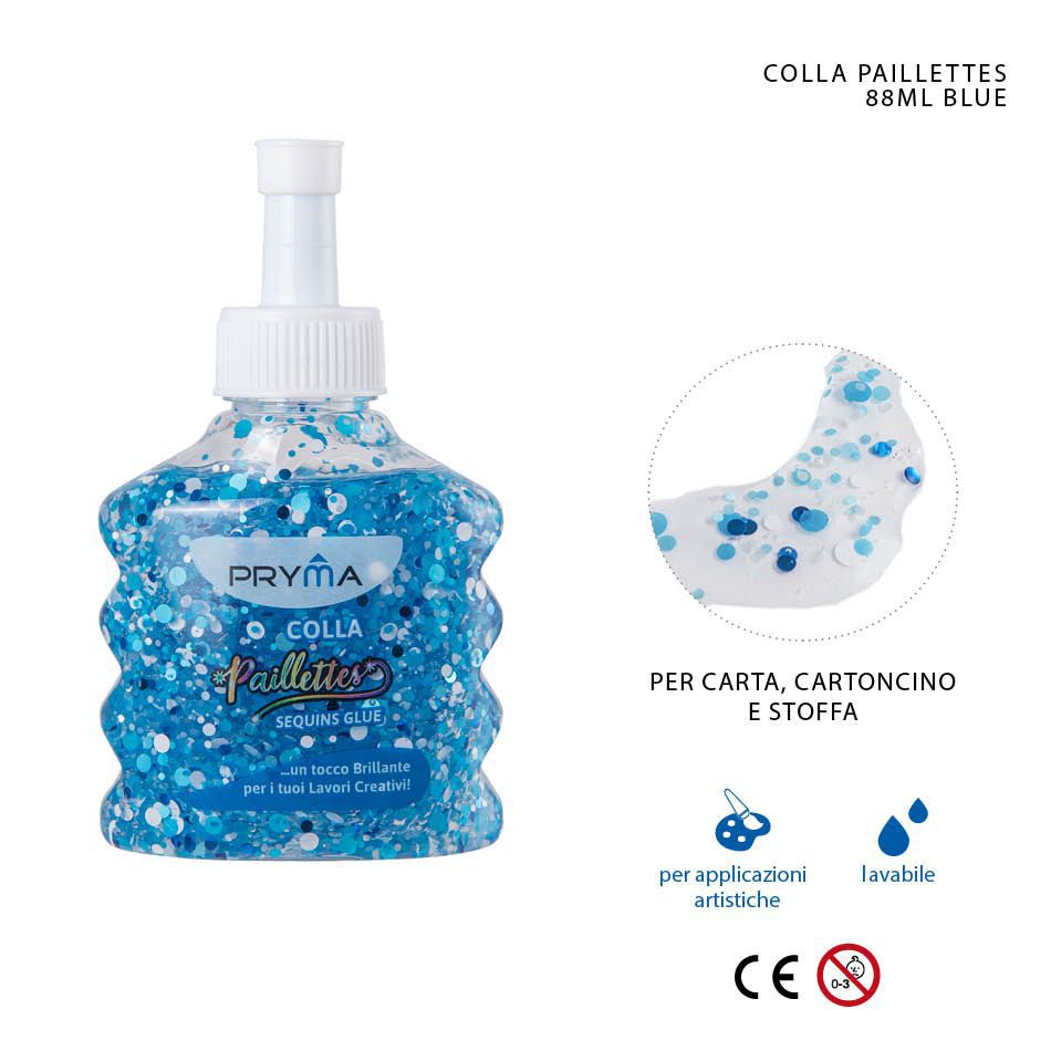 Pegamento con lentejuelas azul 88ml