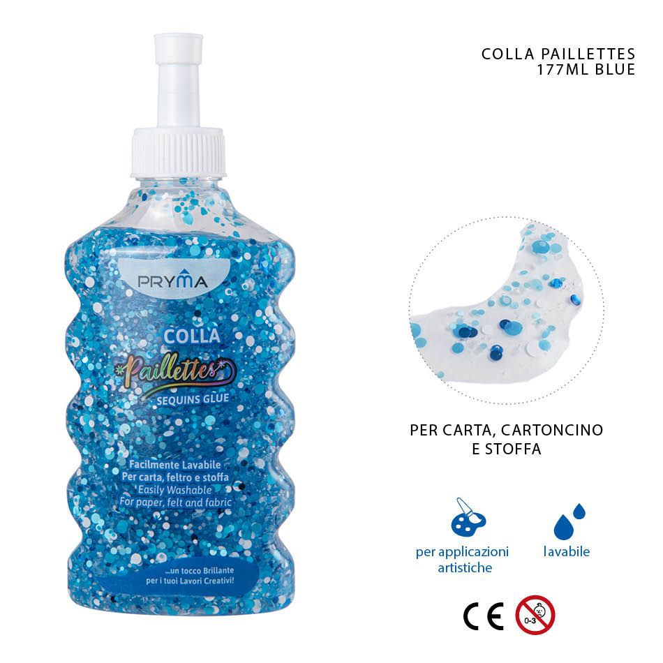 Pegamento con lentejuelas 177ml azul para manualidades