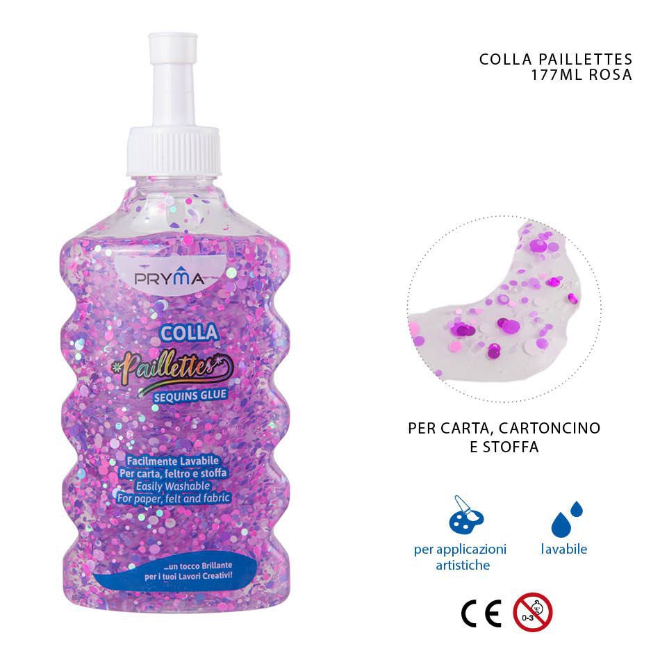 Pegamento con lentejuelas rosa 177ml para manualidades