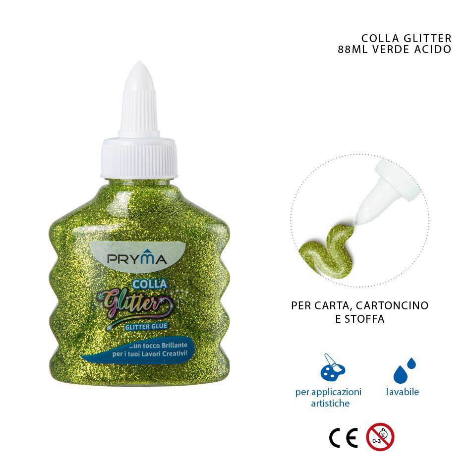 Pegamento con purpurina verde claro 88ml para manualidades