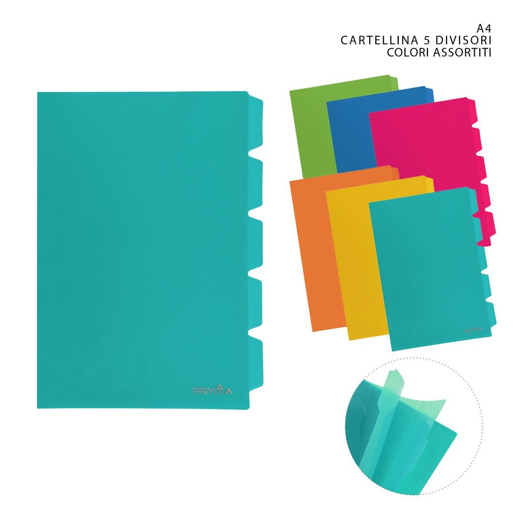 Carpeta colorida con forma de L para clasificar documentos A4