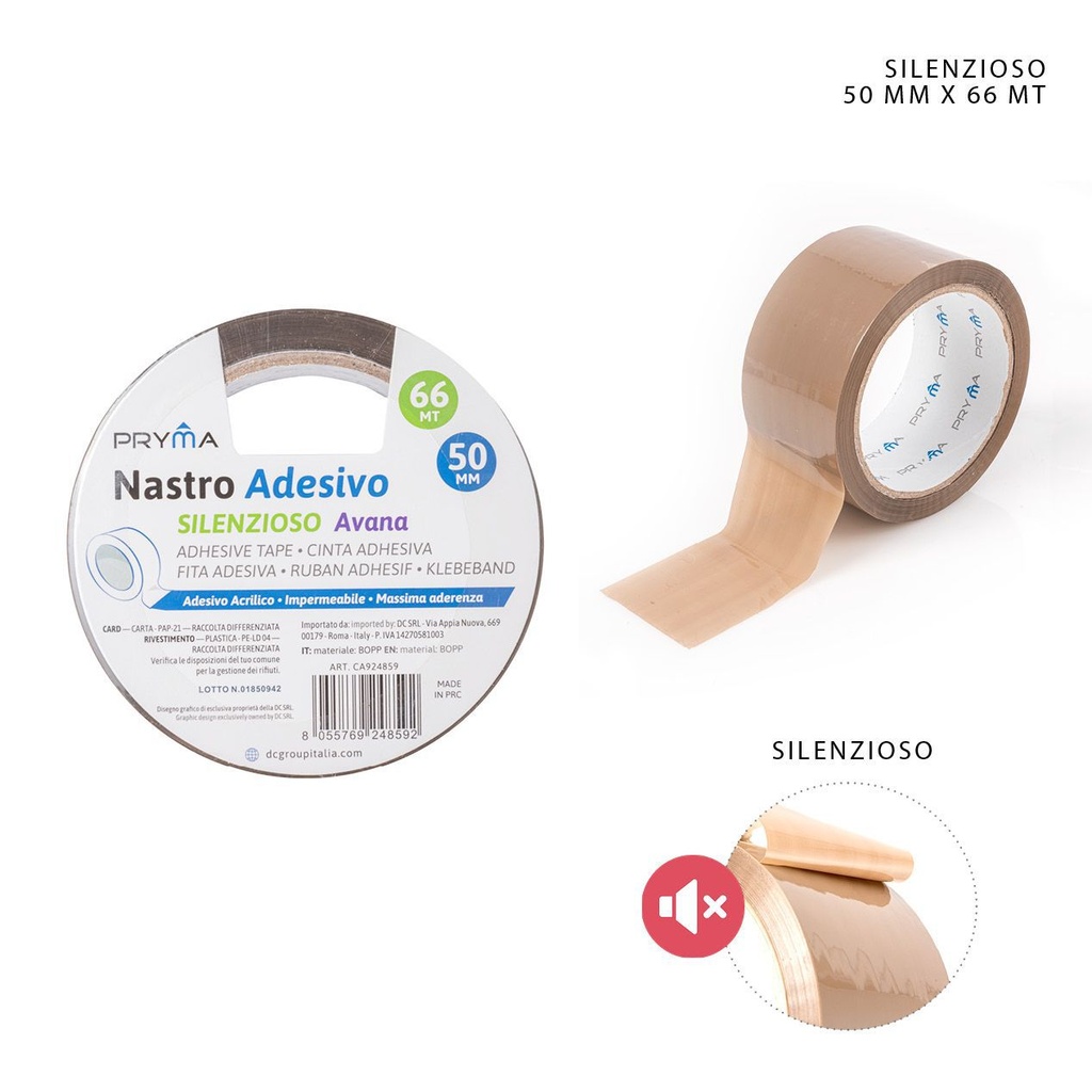 Cinta adhesiva silenciosa 50mm x 66m - Suministros de oficina