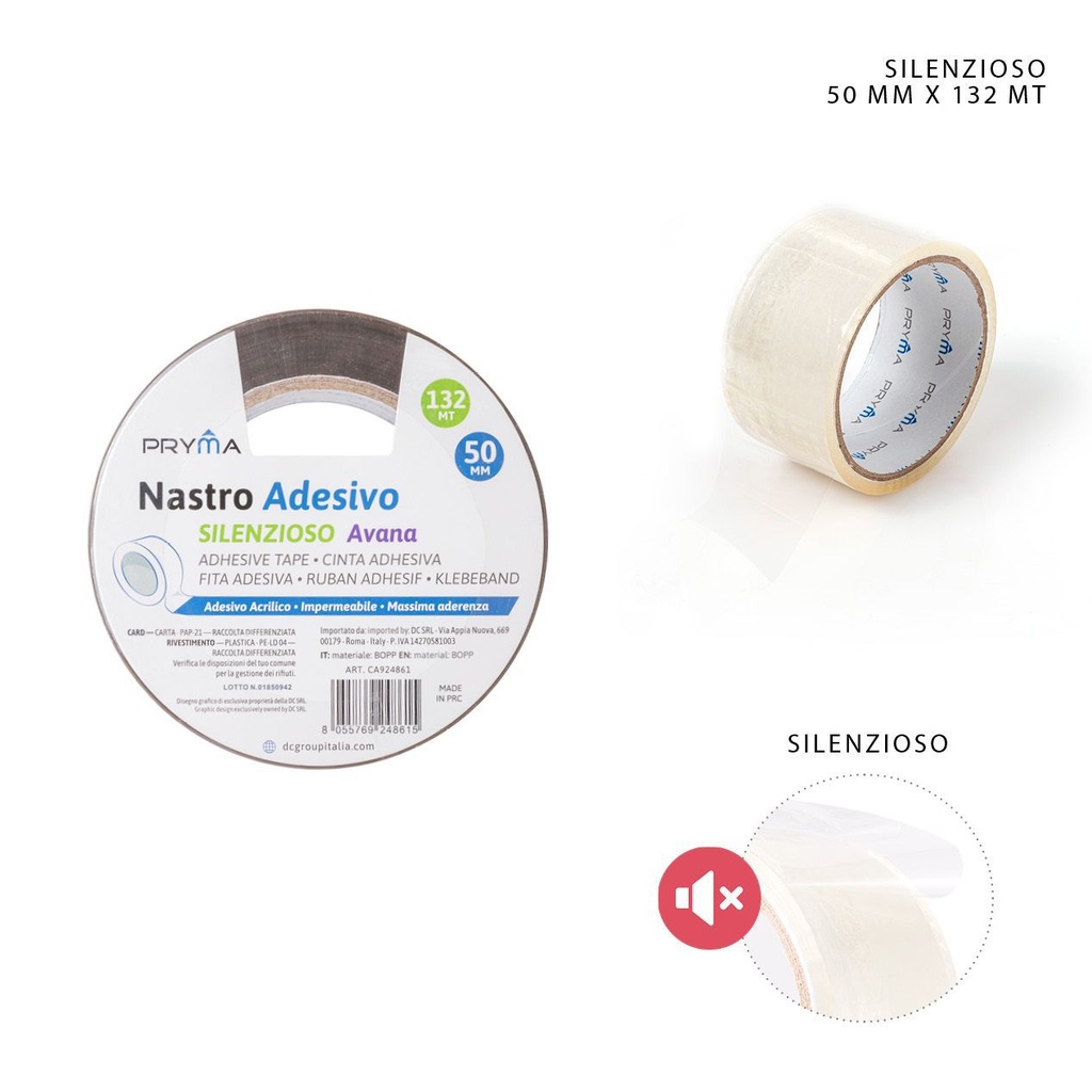 Cinta adhesiva silenciosa 50mmx132m - Material de oficina
