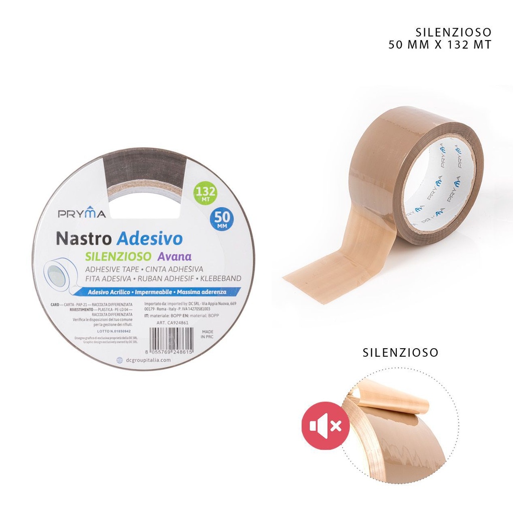 Cinta adhesiva silenciosa 50mmx132m - Material de oficina