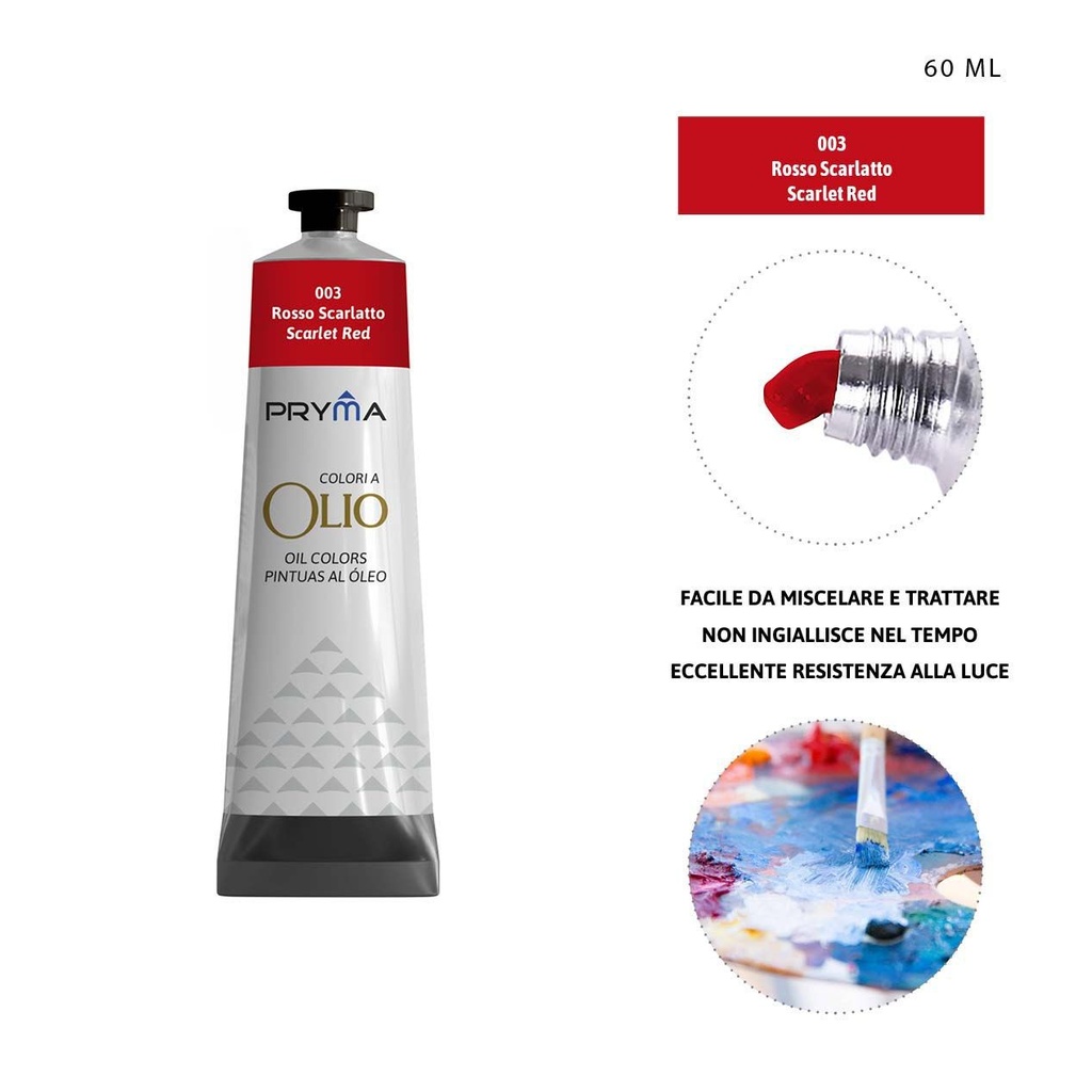 Pintura al óleo 60ml N.003 rojo escarlata - Pinturas y arte