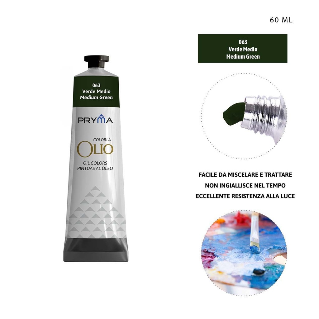 Pintura al óleo 60ml N.063 verde medio - Pinturas y arte