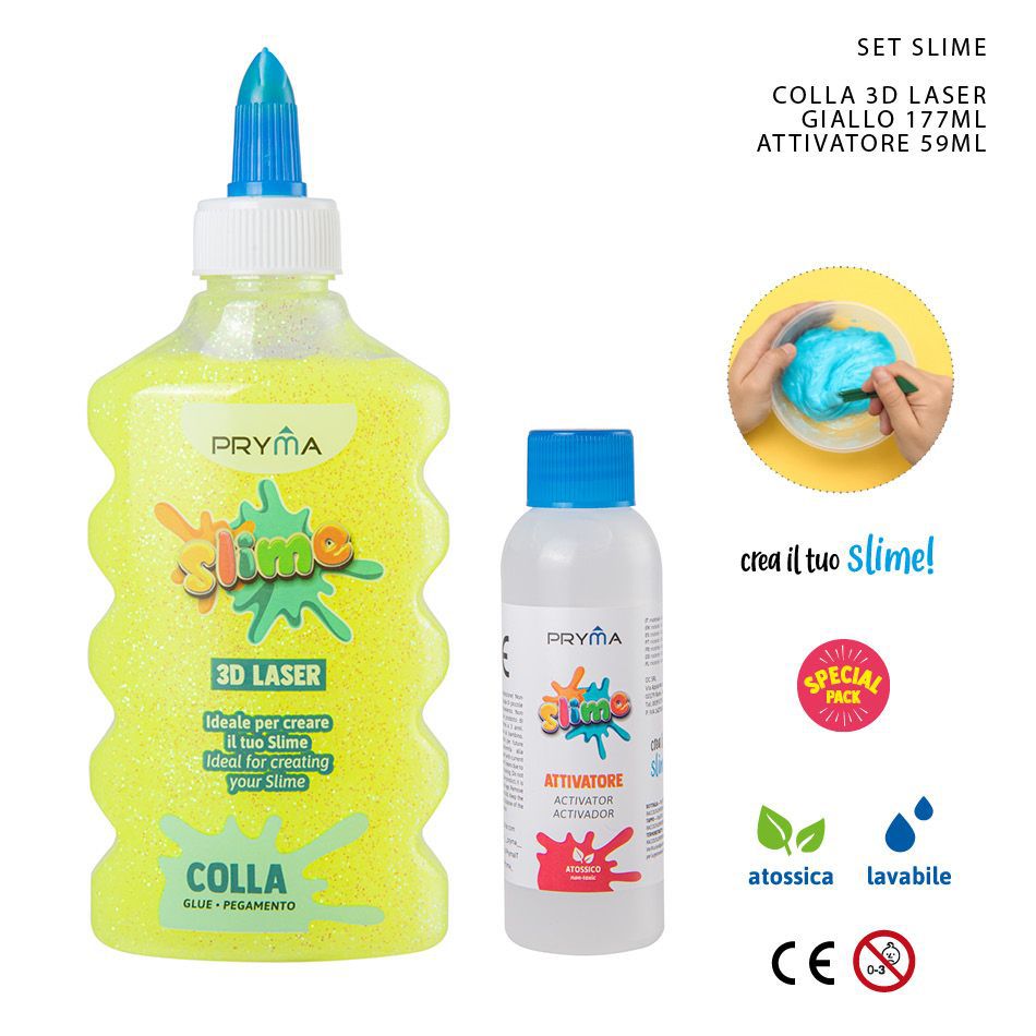 Slime 3D con pegamento moldeador amarillo 59ml para manualidades