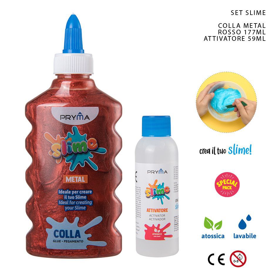 Juego de slime 59ml rojo acero - Materiales de arte y manualidades