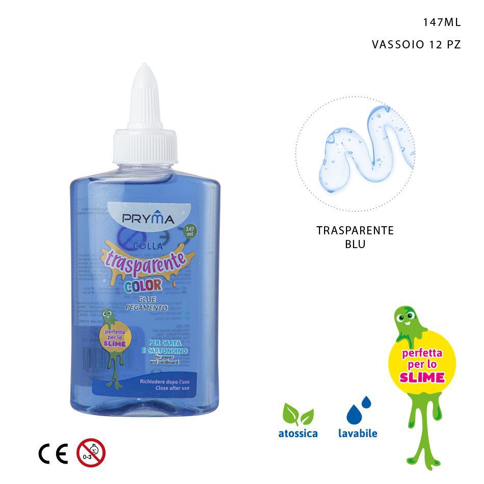 Pegamento transparente 147ml azul para manualidades y oficina