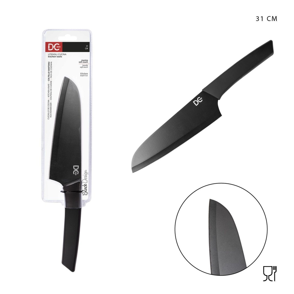 Cuchillo Santoku Black Design 31cm