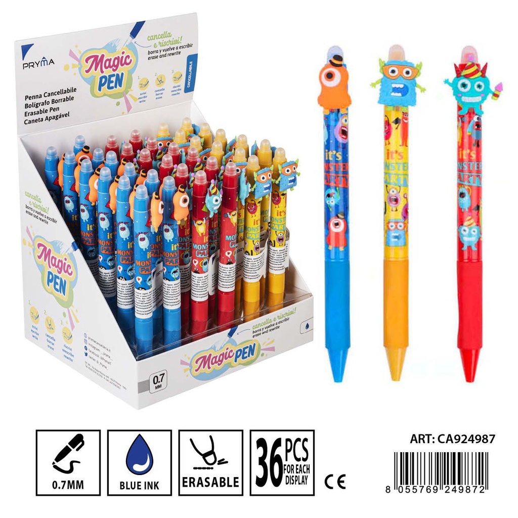 Bolígrafo borrable 0.7 mm monstruo - Herramientas de escritura