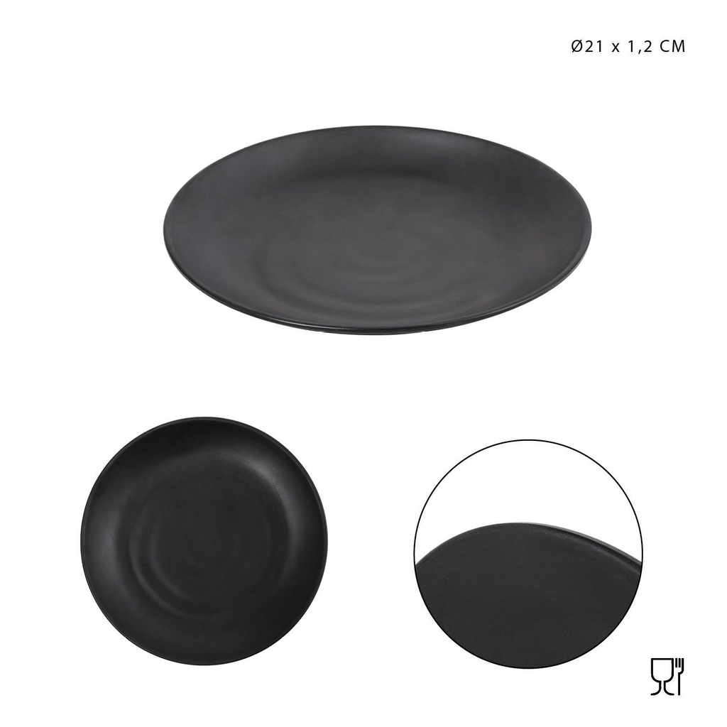 Plato plano melamina D21x1.2cm - Utensilio de cocina