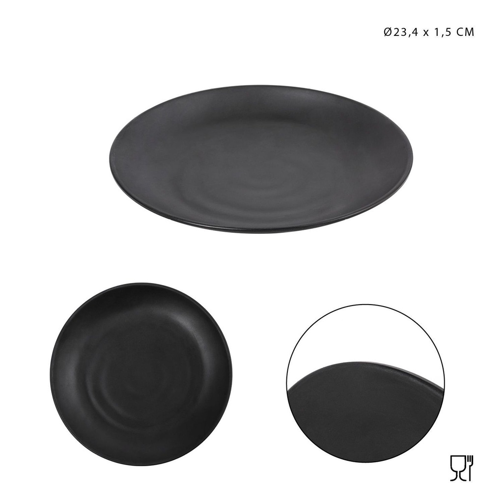 Plato plano de melamina D23.4x1.5cm