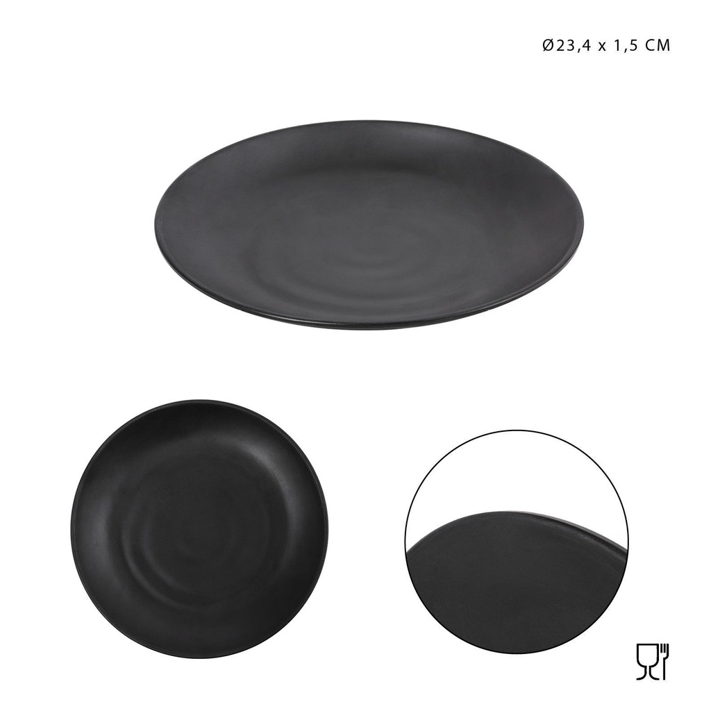 Plato plano melamina d23.4x1.5 cm - Utensilios de cocina 