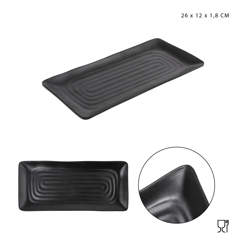 Plato plano melamina rect. 26X12X1.8 cm - Utensilios de cocina 