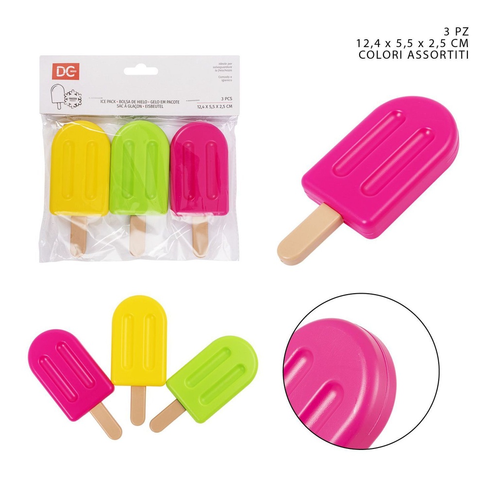 Acumulador de frío polo helado 12.4x5.5x2.5cm 3pz