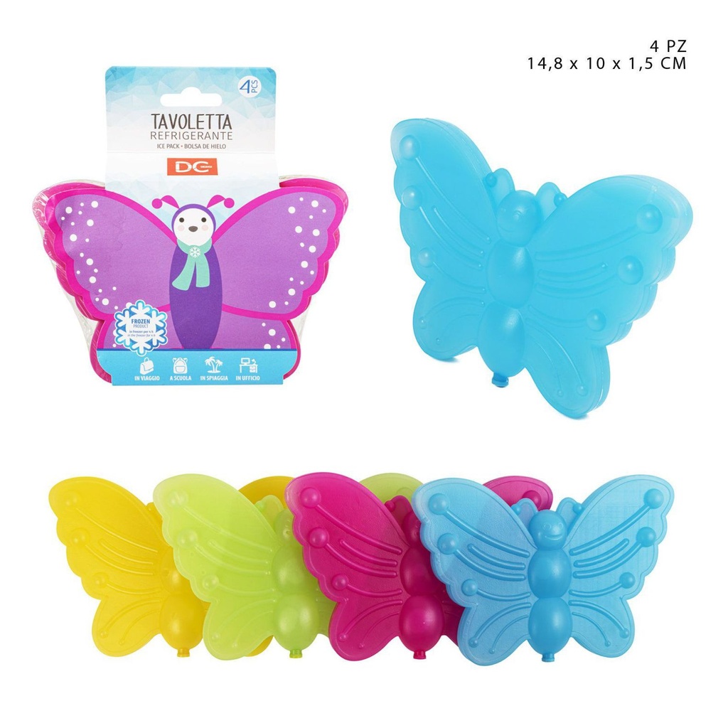 Acumulador de frío mariposa 14.8x10x1.5 4pz