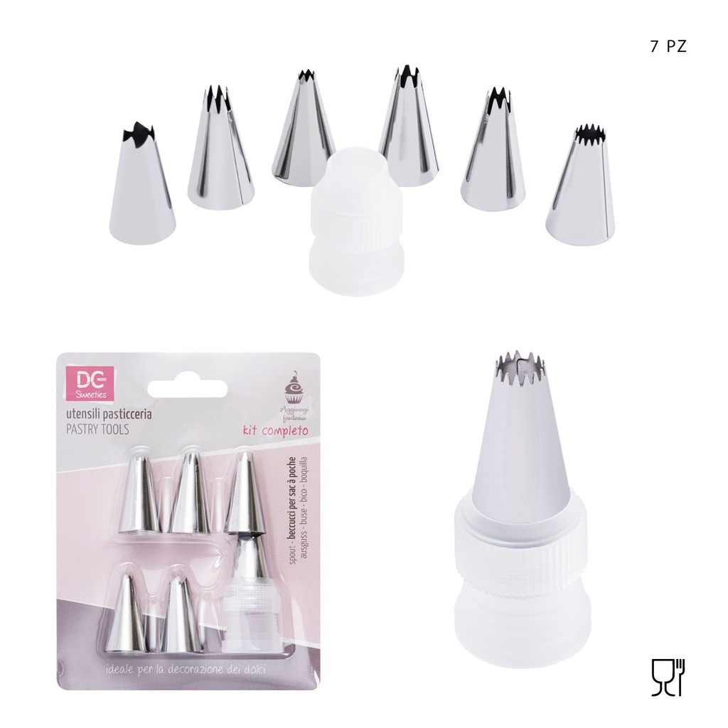 Set de boquillas 7 pcs - Utensilios de repostería
