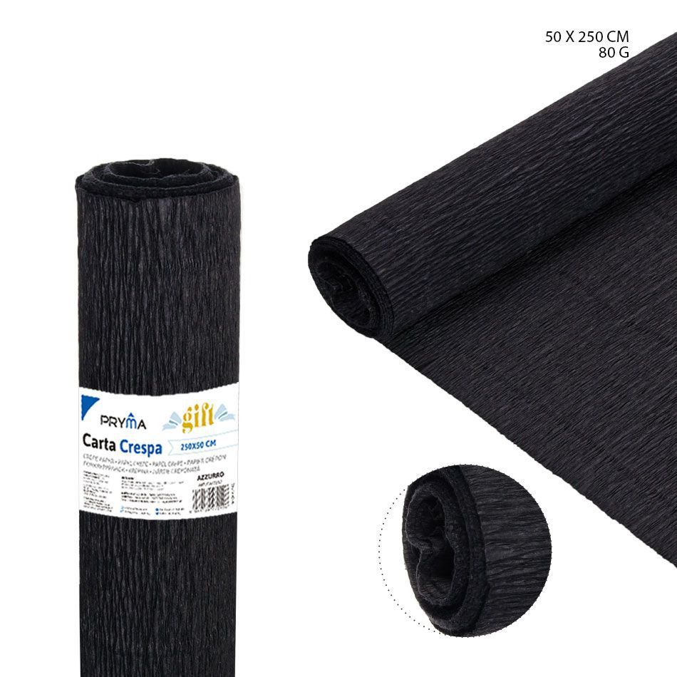 Papel crepé 80g 50x250cm negro para manualidades