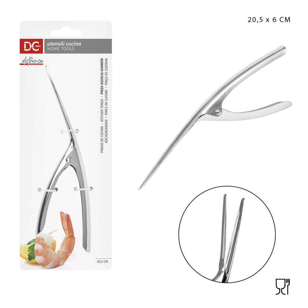 Pinza para pelar camarones de acero 20.5x6 cm - Utensilios de cocina