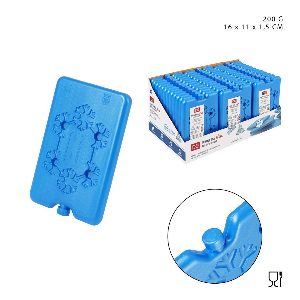 Acumulador de frío azul 200g 16x11x1.5 cm - Accesorios para enfriamiento
