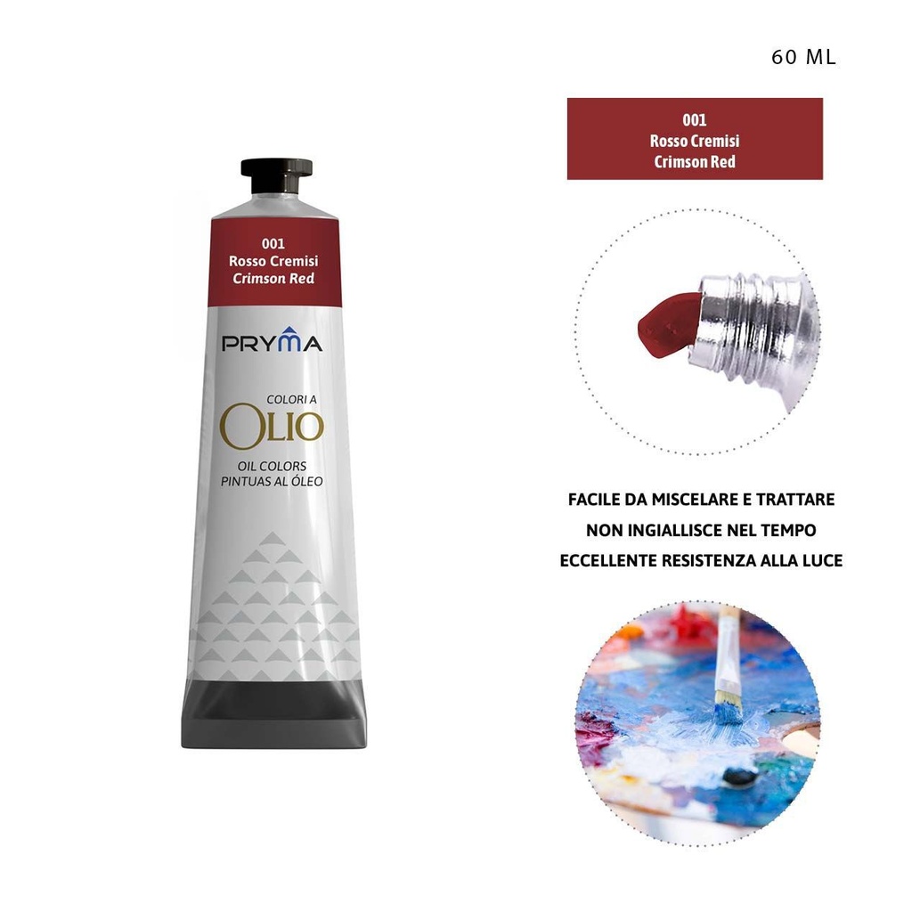 Pintura al óleo 60ml N.001 rojo oscuro - Pinturas y arte