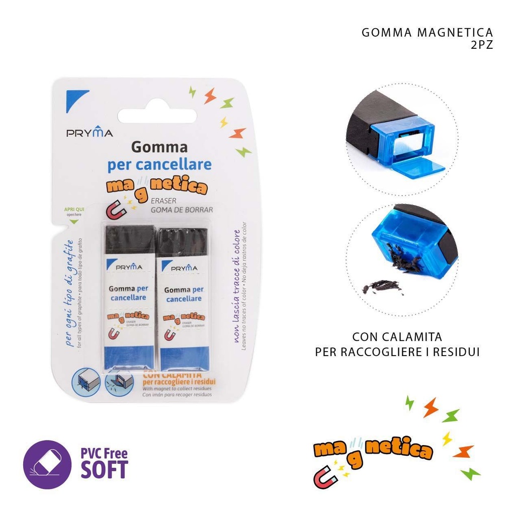 Goma de borrar magnética 2pz 6x2x1cm - Artículos de papelería