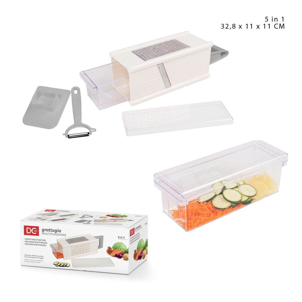 Rallador multifuncional 5 en 1 32.8x11x11cm para cocina