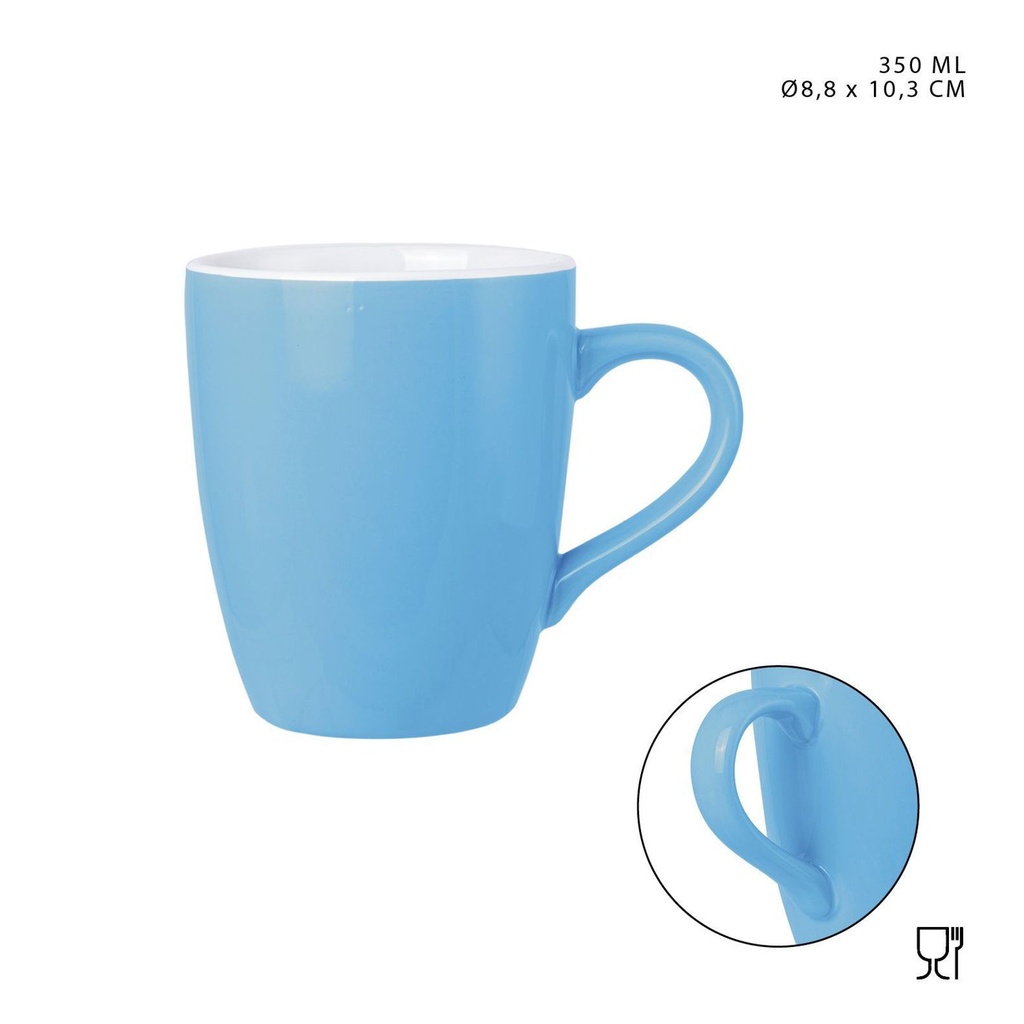 Taza mug con manija 350ml d8.8x10.3 celeste