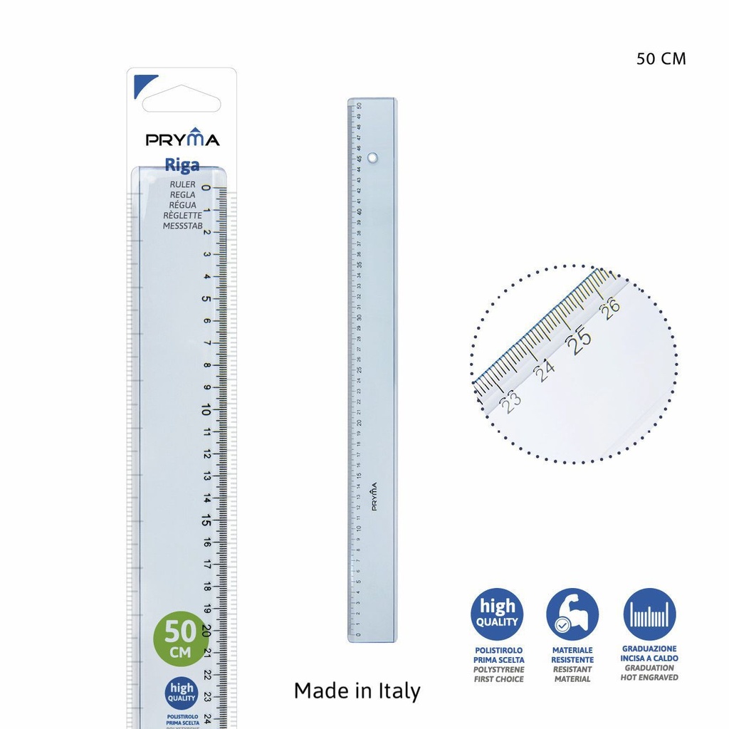 Regla de plástico 50cm para estudiantes y oficina