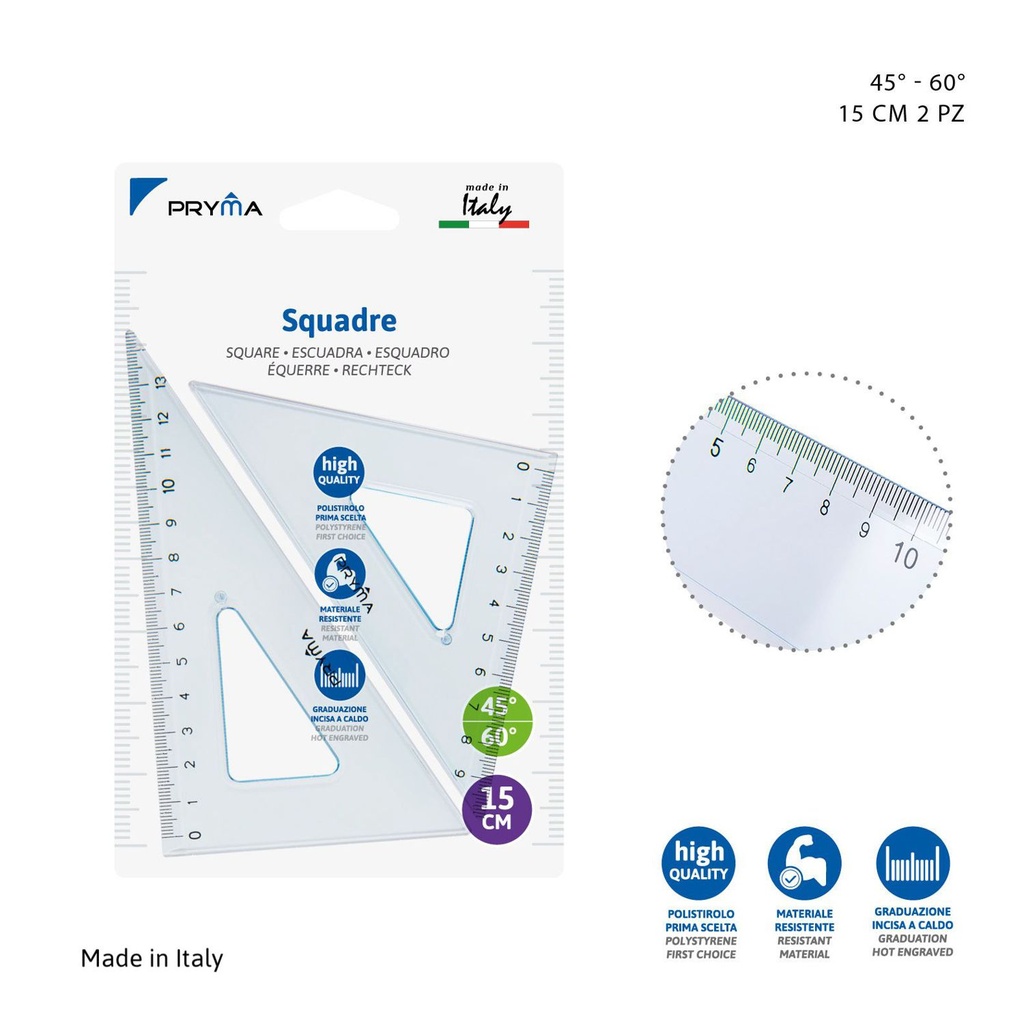 Escuadra + cartabón 15cm 2piezas - Papelería