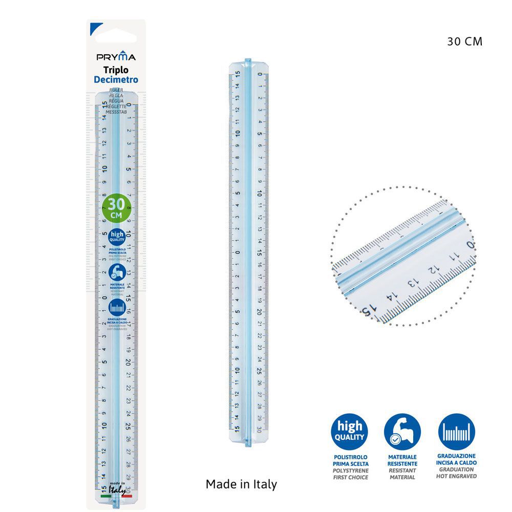 Regla de plástico 30cm para oficina y papelería