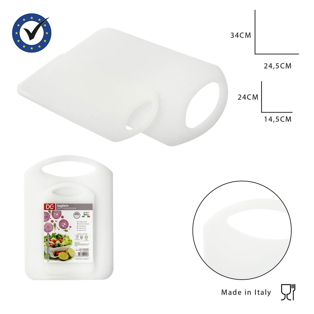 Tabla slim 2pz 24x14.5-34x24.5cm para cortar alimentos