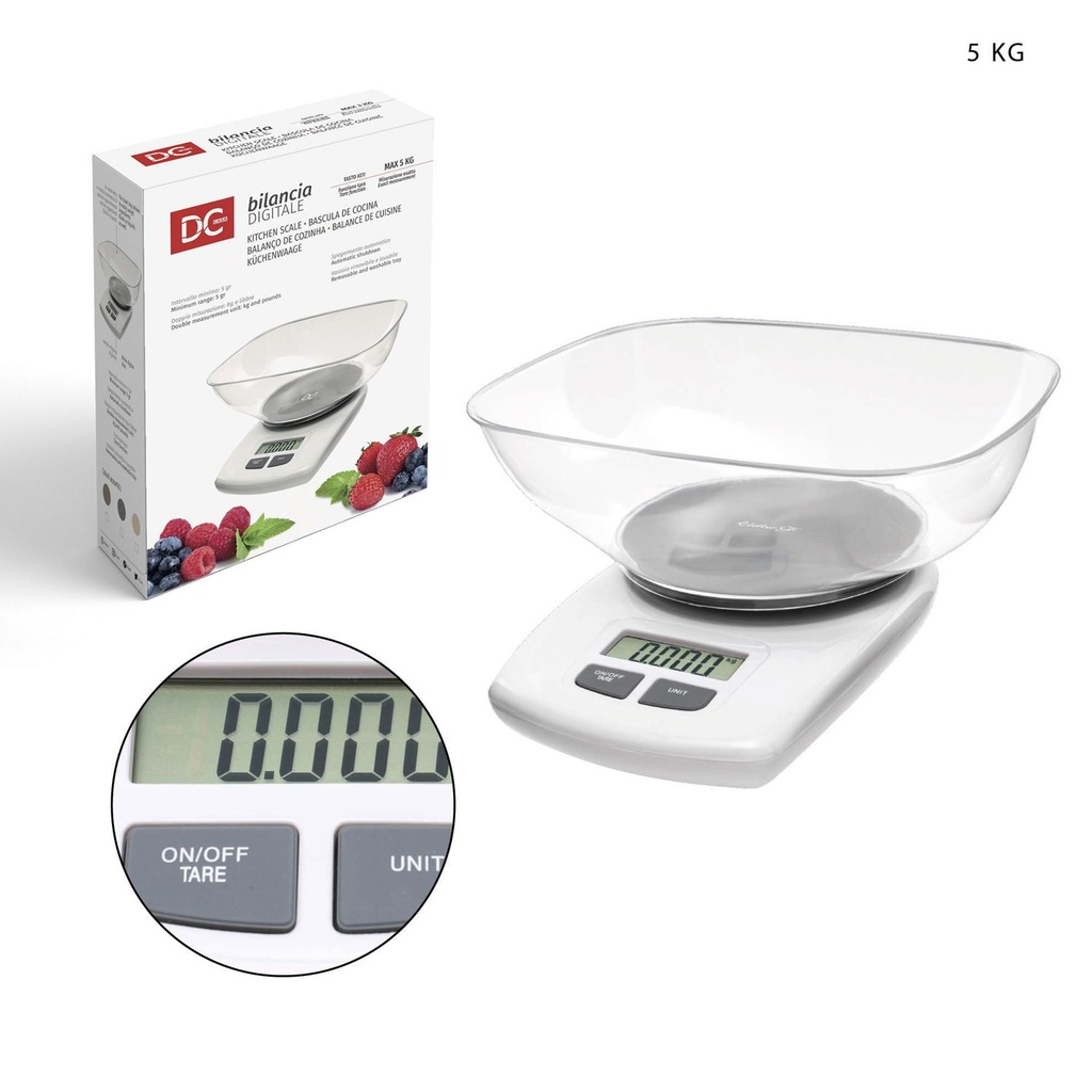 Báscula de cocina digital 5kg para medir ingredientes