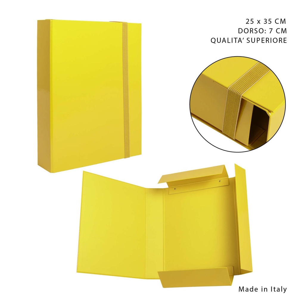 Base plástica con goma elástica D7 25x35 cm color amarillo - Material de oficina