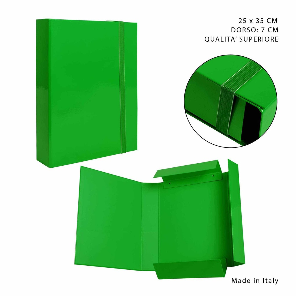 Carpeta gruesa de goma elástica verde D7 25x35 cm - Papelería y oficina