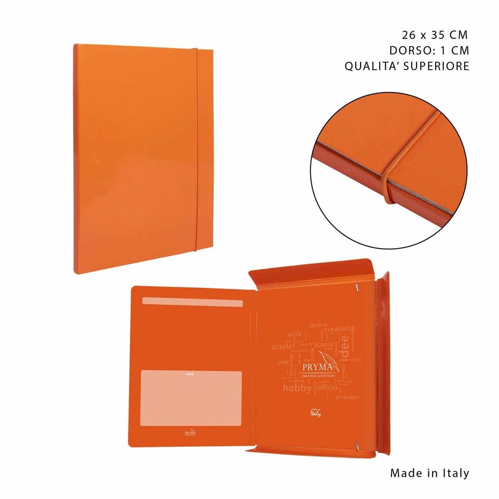 Carpeta gruesa con goma elástica D1 26x35 cm naranja - Papelería