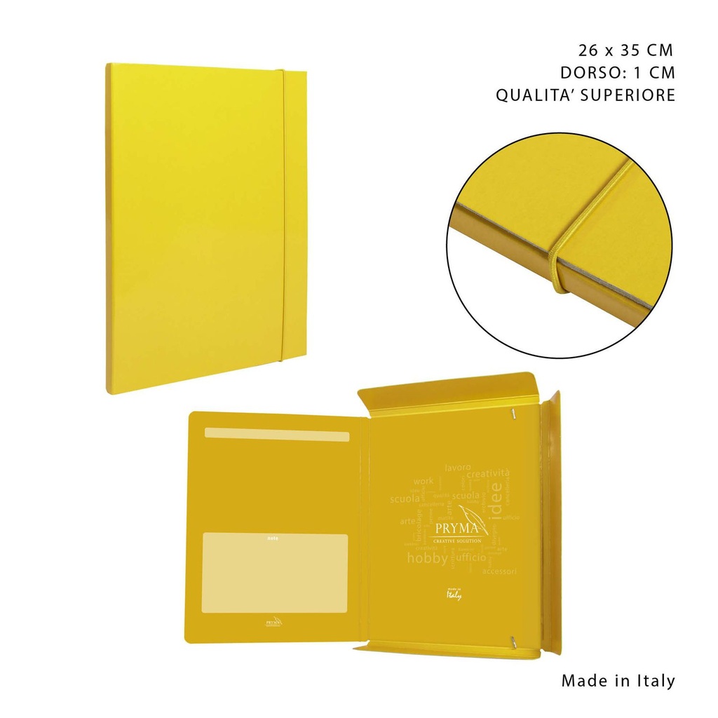 Carpeta gruesa con goma elástica D1 26x35cm amarillo para archivos