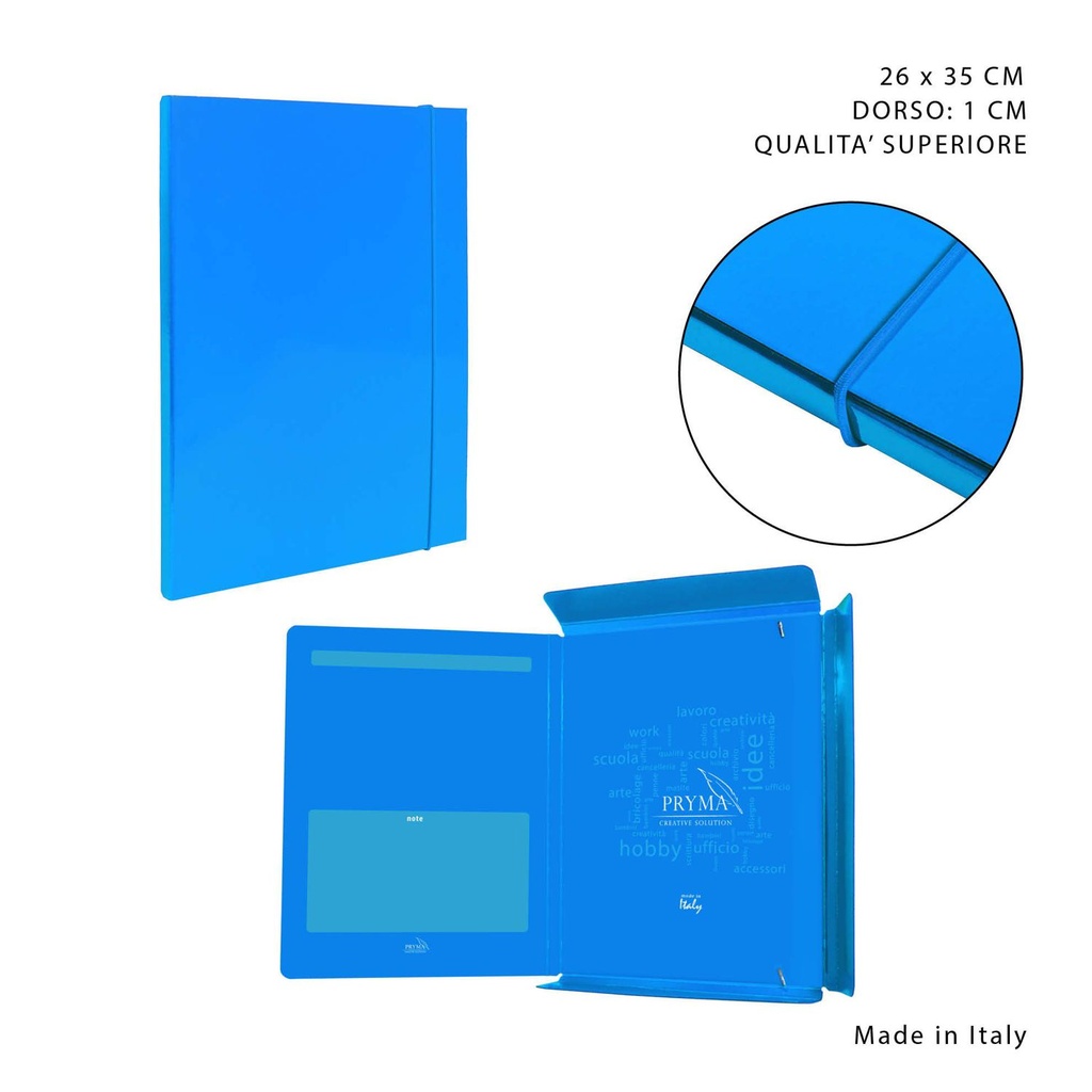 Carpeta gruesa con goma elástica D1 26x35cm azul para organización