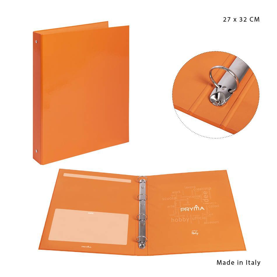 Carpeta de 4 anillas naranja 27x32cm - Artículos de oficina