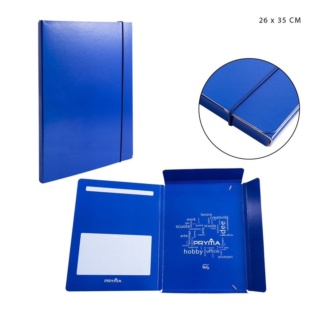 Carpeta con goma redonda D1 26x35 cm azul - Papelería