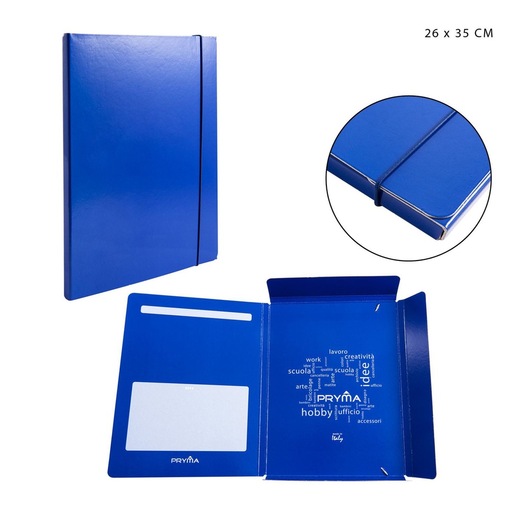 Carpeta con goma redonda D1 26x35cm azul